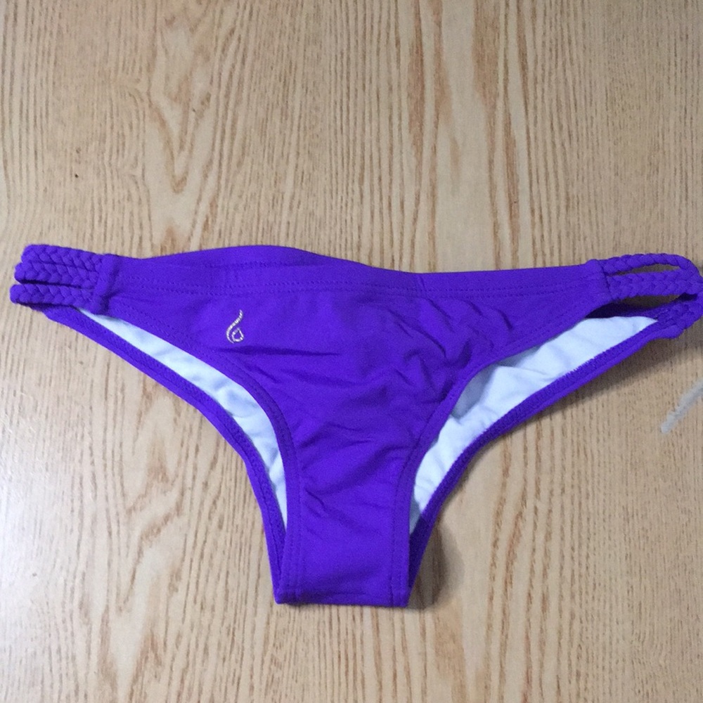 Bin 6 New Lo Swim Sport Training Swimsuit Bikini Bottoms Neon Grape Size Medium